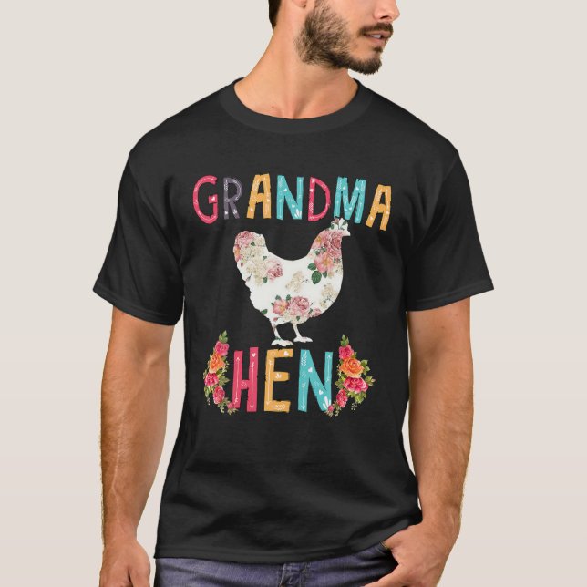 Camiseta Granja de pollo floral de la abuela Hen (Anverso)