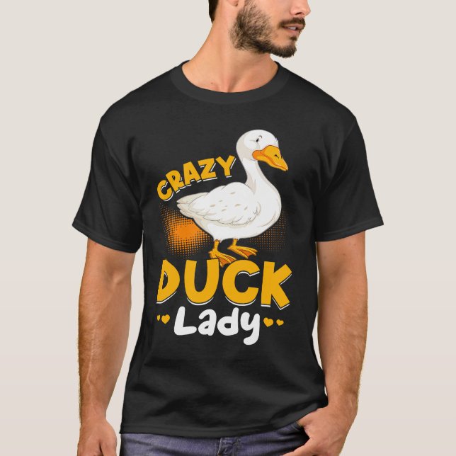 Camiseta Granja de pollos Animales Crazy Duck Lady (Anverso)