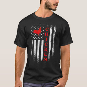 Camiseta Granja de pollos con bandera estadounidense vintag