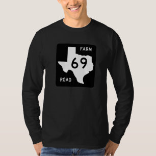 Camiseta Granja de Señal de Carretera de Texas 69 Viajar po