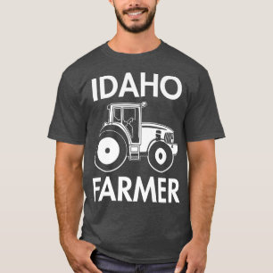 Camiseta Granja de Tractor Hombres Vintage de Idaho