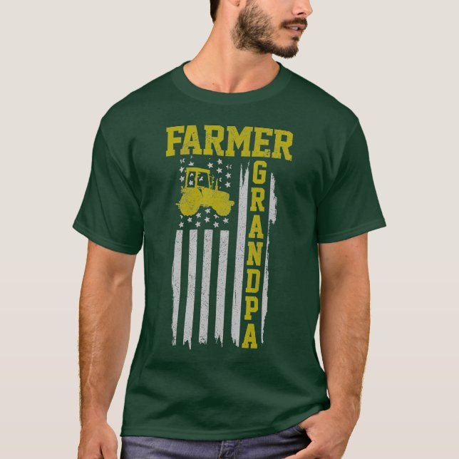 Camiseta Granja de tractores de bandera norteamericana de a (Anverso)