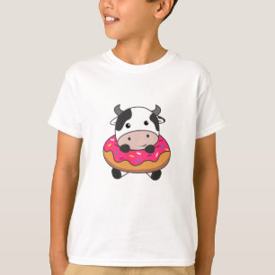 Camiseta Granja De Vaca En Donut Kawaii Vacas Donuts