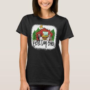 Camiseta Granja de vaca maderera navideña árbol Highland Co