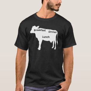 Camiseta Granja de Vacas Carne Desayuno Almuerzo Cena