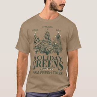 Camiseta Granja de verduras de vacaciones Árboles de Navida