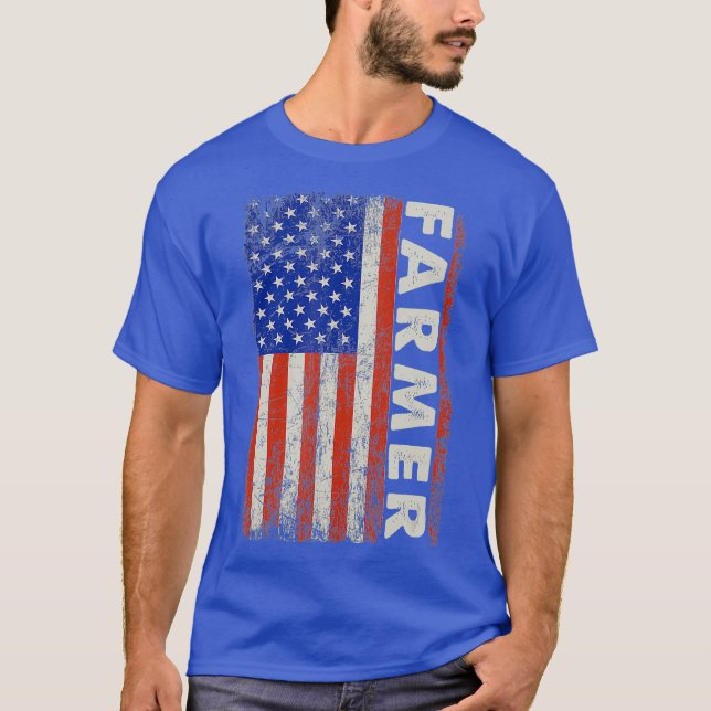 Camiseta Granja de vida de granjero de rancho con bandera e (Anverso)