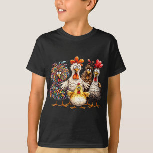 Camiseta Granja de Vida de la Familia de Pollo Loco Gallo A