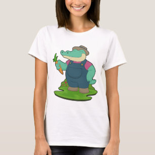 Camiseta Granja de zanahorias de granjero de cocodrilo