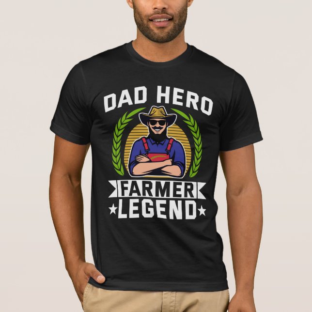 Camiseta Granja del Día del Padre, leyenda de granjero héro (Anverso)