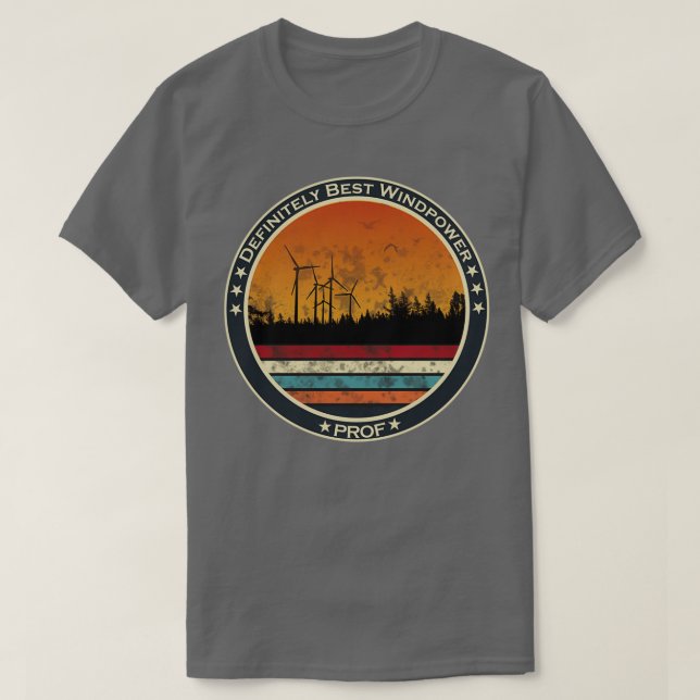 Camiseta Granja eólica de energía renovable en el bosque al (Diseño del anverso)