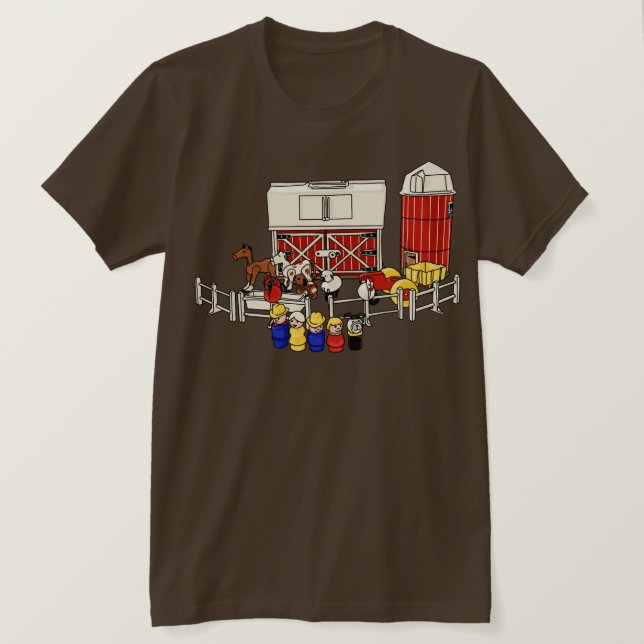 Camiseta Granja familiar de gente pequeña - sin granjas ni  (Anverso del diseño)
