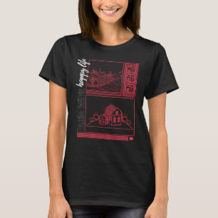 Camiseta Granja feliz esposa vida campesina Paisaje campesi