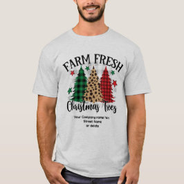 Camiseta Granja fresca Árboles de Navidad, moderna y simple