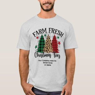 Camiseta Granja fresca Árboles de Navidad, moderna y simple