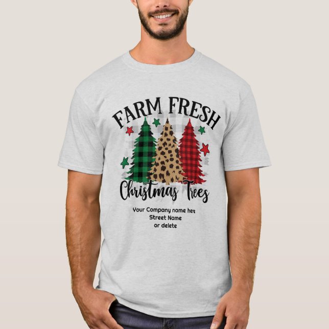 Camiseta Granja fresca Árboles de Navidad, moderna y simple (Anverso)