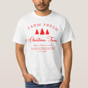 Camiseta Granja Fresca Árboles de Navidad, Navidades retro,