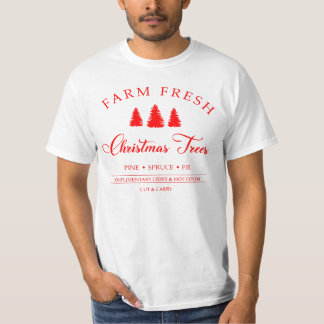 Camiseta Granja Fresca Árboles de Navidad, Navidades retro,