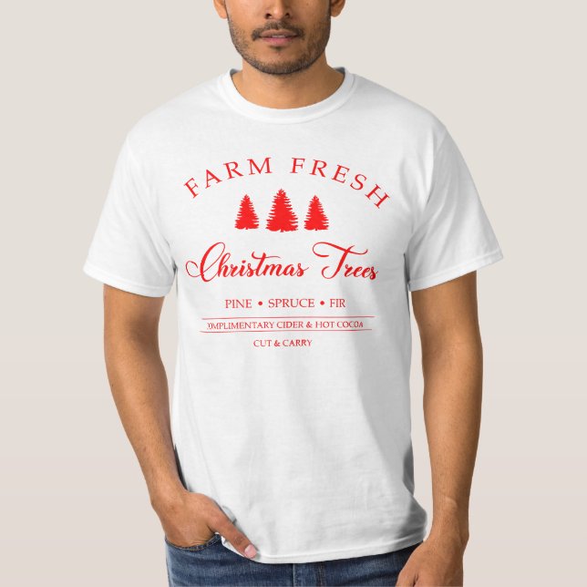 Camiseta Granja Fresca Árboles de Navidad, Navidades retro, (Anverso)