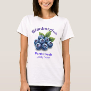 Camiseta Granja Fresca Blueberries Vintage Watercolor Tee
