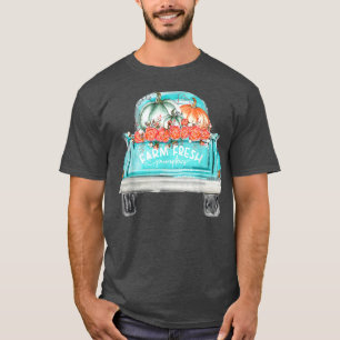 Camiseta Granja Fresca Calabaza Cute Camión Feliz Otoño Oto