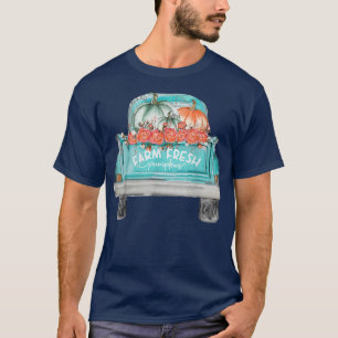 Camiseta Granja Fresca Calabaza Cute Camión Feliz Otoño Oto
