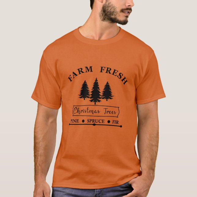 Camiseta Granja fresca de árboles de Navidad (Anverso)