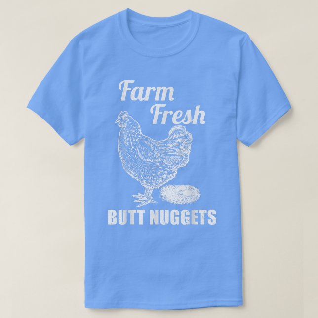 Camiseta Granja fresca de pollo de granja con nuggets (Diseño del anverso)