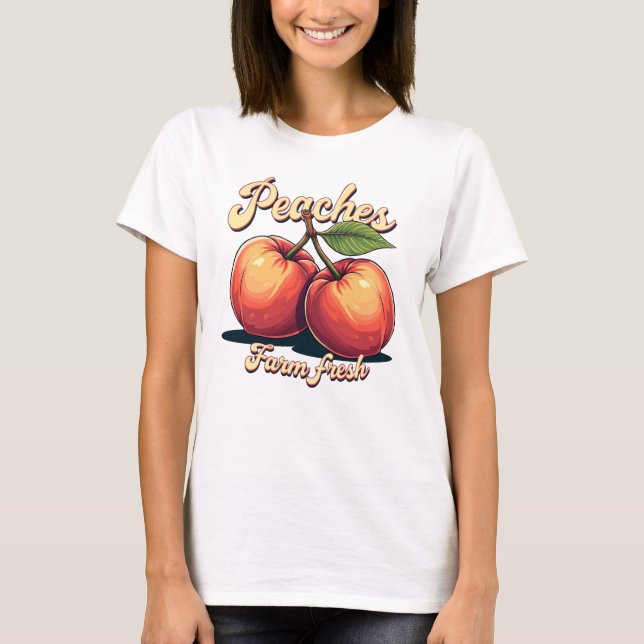 Camiseta Granja Fresca Melocotones Tee gráfico femenino (Anverso)