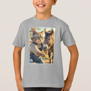 Camiseta ¡Granja gato con burro!