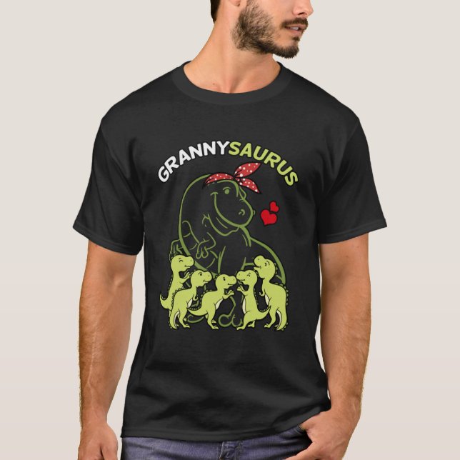 Camiseta Granja Grannysaurus 5 niños Dinosaurio Día de la M (Anverso)