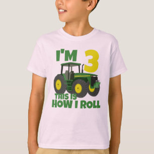 Camiseta Granja Green Tractor 3er cumpleaños Fiesta agricul