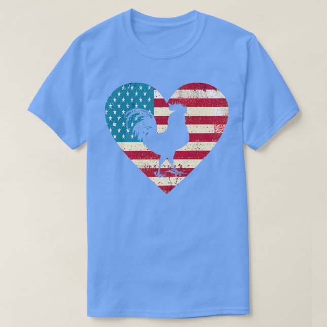 Camiseta Granja Hen de Pollo de la Bandera de Estados Unido (Diseño del anverso)