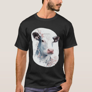 Camiseta Granja Japonesa de Sakura Flor de Cerezo Vaca Lind