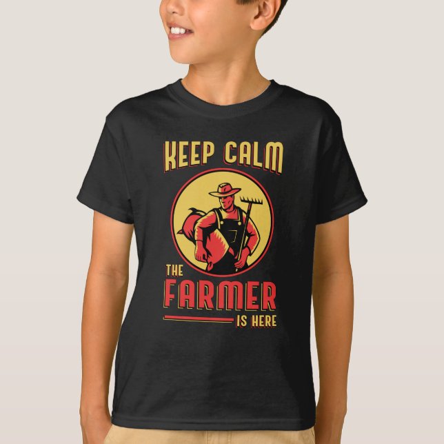 Camiseta Granja mantener la calma granjero Tractor Farming  (Anverso)