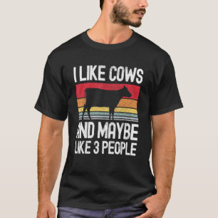 Camiseta Granja Me Gustan Las Vacas Y Tal Vez 3 Personas