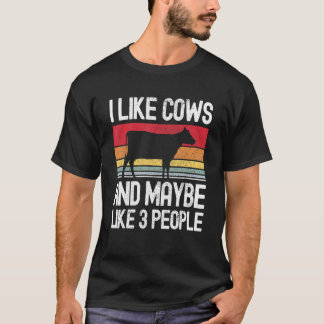 Camiseta Granja Me Gustan Las Vacas Y Tal Vez 3 Personas
