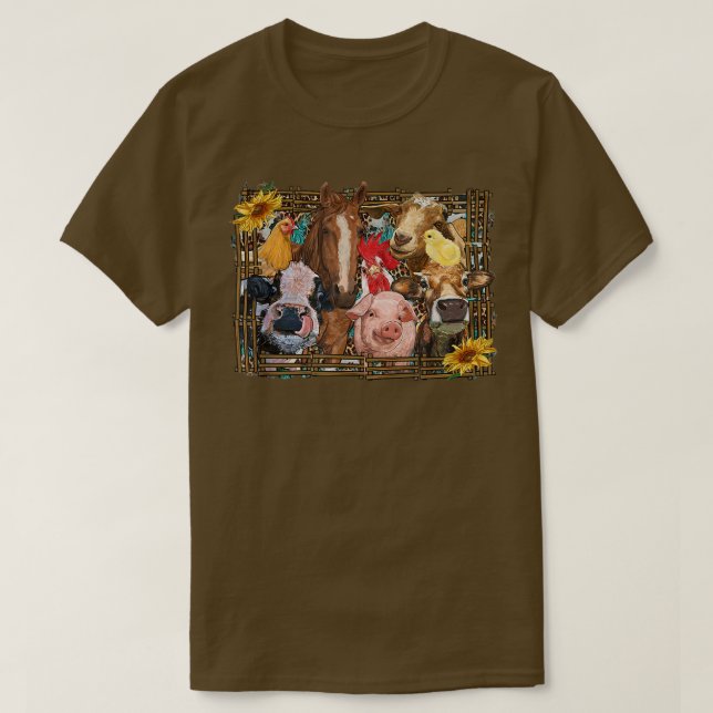 Camiseta Granja occidental de animales de vaca Pollos de po (Diseño del anverso)