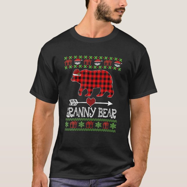 Camiseta Granja Oso Santa Red Tinta Pajamas Familiares Para (Anverso)