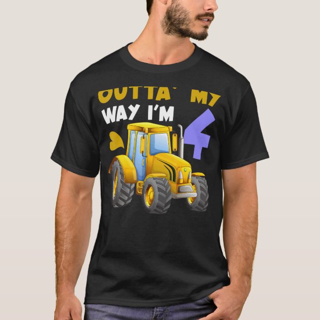 Camiseta Granja Temática 4º cumpleaños Cumpleaños Tractor d (Anverso)