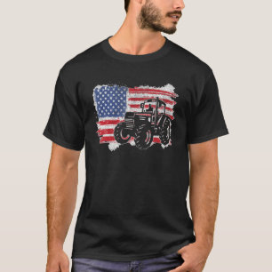 Camiseta Granja Tractores Estados Unidos Bandera Hoodie I G