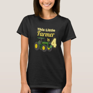 Camiseta Granja verde de 4 años Tractor de cumpleaños Farme