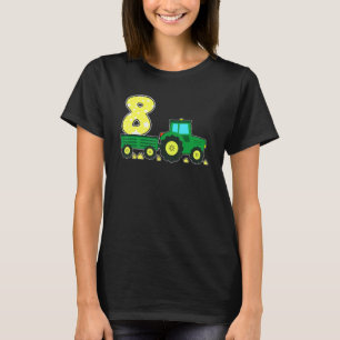 Camiseta Granja verde de 8 años Tractor de cumpleaños Farme
