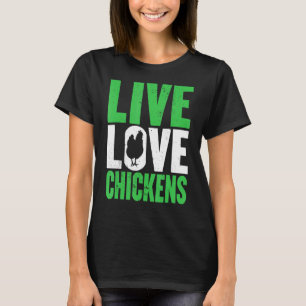 Camiseta Granja Viva Amor Pollos Gráficos Mujeres Y Hombres