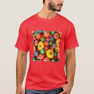 Camiseta Granjas   Colorida cosecha de tomate