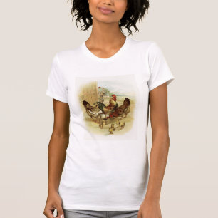 Camiseta Granjas de arte vintage pollos