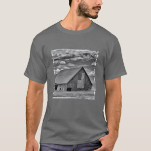 Camiseta Granjas   Escena de granjas de bandera estadounide