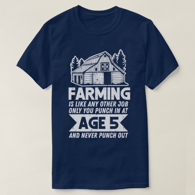 Camiseta Granjero Cultivando Con Una Paliza A Los 5 Años Y  (Diseño del anverso)