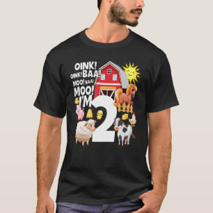 Camiseta Granjero de 2 años Tema de dos granjas Anim de seg