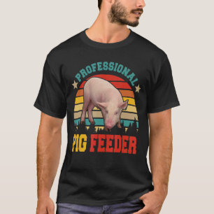 Camiseta Granjero de alimentador de cerdo profesional retro